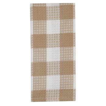 Wicklow Check Waffle Dishtowel - Natural