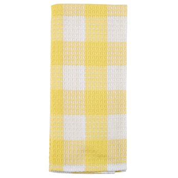 Wicklow Check Waffle Dishtowel Yellow