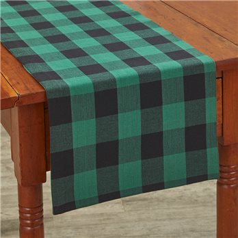 Wicklow Check Backed Table Runner 13X36 - Forest