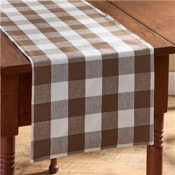 Wicklow Table Runner Backed 13"X36" - Brown And Cream