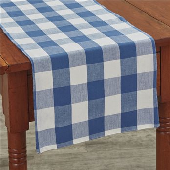 Wicklow Check Backed Table Runner 13X36 - China Blue