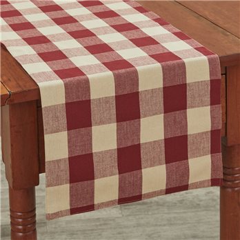 Wicklow Check Backed Table Runner 13X36 - Garnet