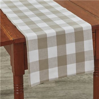 Wicklow Check Backed Table Runner 13X36 - Natural