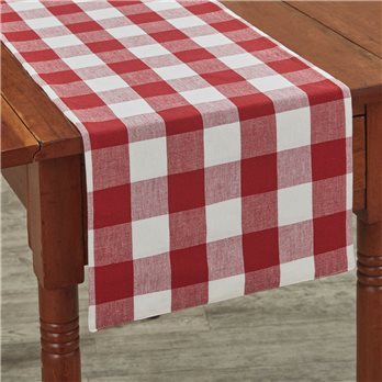 Wicklow Check Backed Table Runner 13X36 - Red/Cream