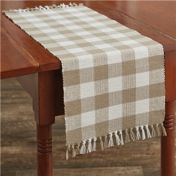 Wicklow Check Table Runner 13X36 Natural