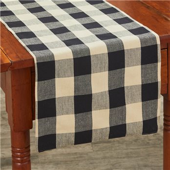 Wicklow Check Backed Table Runner 13X54 - Black