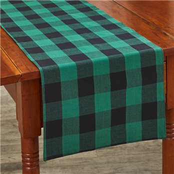 Wicklow Check Backed Table Runner 13X54 - Forest