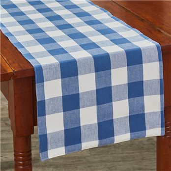 Wicklow Check Backed Table Runner 14X72 - China Blue