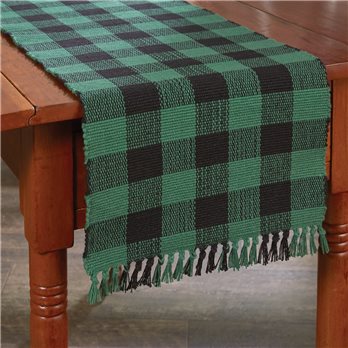 Wicklow Check Table Runner 13X54 Forest