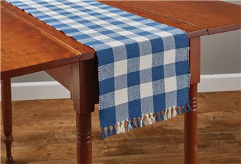 Wicklow Check Table Runner 13X54 China Blue