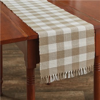 Wicklow Check Table Runner 13X54 Natural