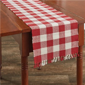 Wicklow Check Table Runner 13X54 Red/Cream