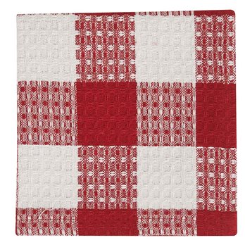 Wicklow Check Dishcloth - Red/Cream