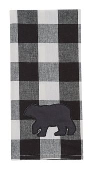 Wicklow Bear Dishtowel Black/Cream