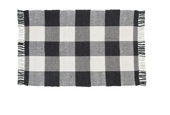 Wicklow Check Rag Rug 3X5 Black/Cream