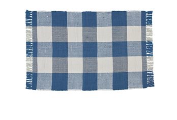 Wicklow Check Rag Rug 3X5 China Blue