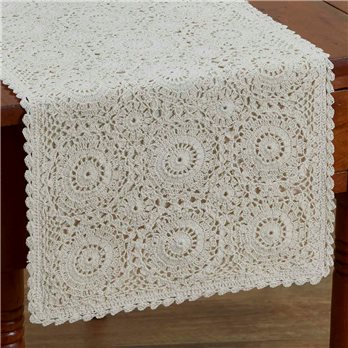 Lace Table Runner 13X36-Cream