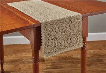 Lace Table Runner 13X36 Oatmeal