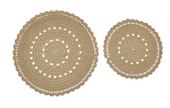 Lace Accent Mat Set Of 2 Oatmeal