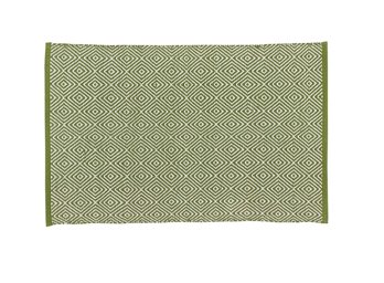 Green Geo Yarn Rug 24X38