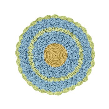 Flora Round Crochet Accent Mat