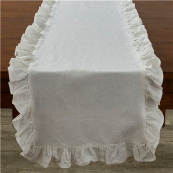 Ruffle Table Runner 16X72 Natural