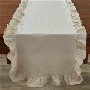 Ruffle Table Runner 16X72 Stone