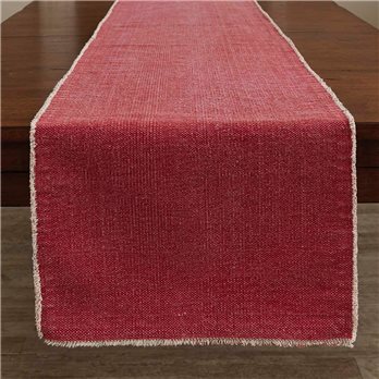 Frayed Edge Table Runner Fuchsia 15X72