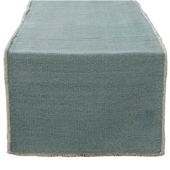 Frayed Edge Table Runner Blue Mist 15X72