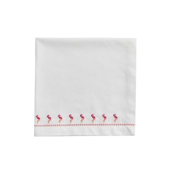 Embroidered Flamingo Napkin