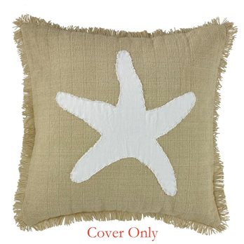 Starfish Applique Pillow 18 Cover