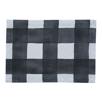 Buffalo Check Watercolor Placemat - Black