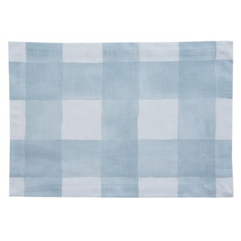 Buffalo Check Watercolor Placemat - Blue Mist