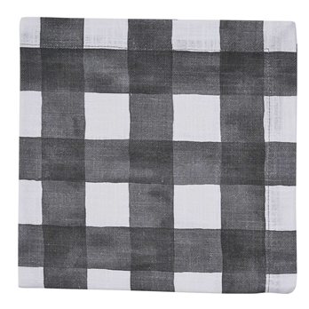 Buffalo Check Watercolor Napkin - Black