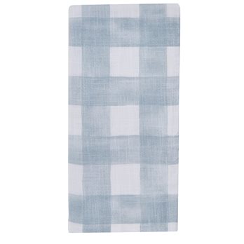 Buffalo Check Watercolor Dishtowel - Blue Mist