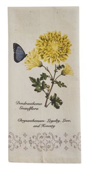 Chrysanthemum Print Dishtowel