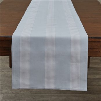 Blue Mist Stripe Woven Table Runner 15X72