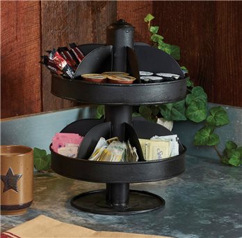 Two Tier Small Organizer Lazy Susan - Black