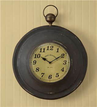 Large Pocket Watch Wall Clock Black