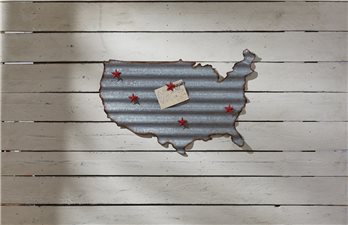 Galvanized Us Map Memo Board