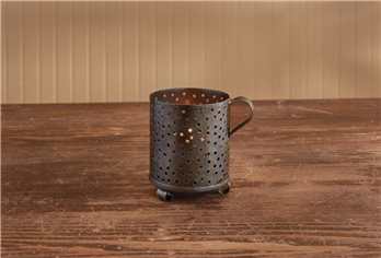 Punched Tin Cup Votive Holder