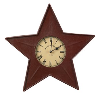 Star Metal Clock Red