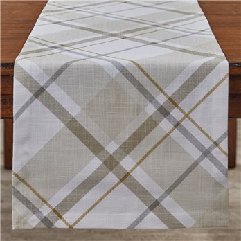 Sandy Plaid Table Runner 15X72