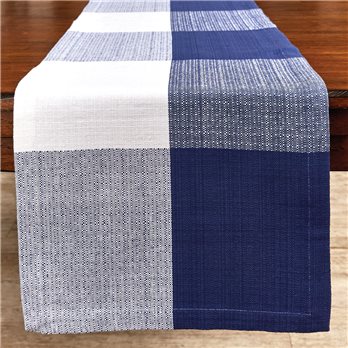 Block Check Woven Table Runner 15X72