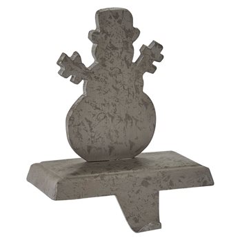 Snowman Stocking Hanger Galvanized