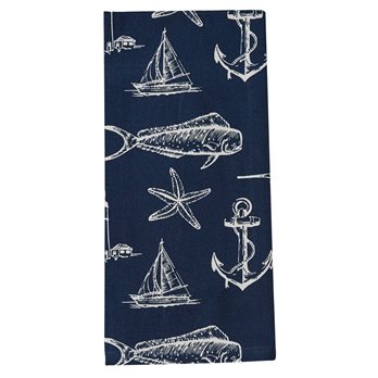 Captain'S Quarters Dishtowel - Navy