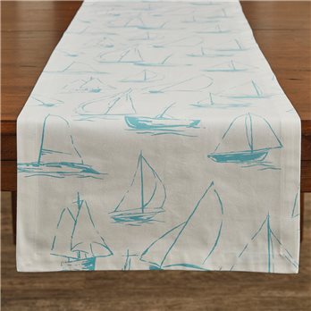 Sailboats Table Runner 13X54 - Sky