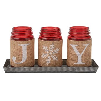 Joy Mason Jars With Tray