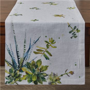 Succulents Printed Table Runner 15X72