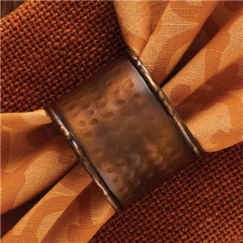 Hammer Copper Finish Napkin Ring